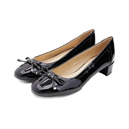 Giày Búp Bê Geox D CAREY D PAT.LEA Đính Nơ Màu Đen Size 39