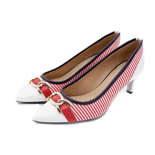 Giày Cao Gót Geox D BIBBIANA D PR.CANV+SY.PAT Màu Đỏ Phối Trắng Size 36