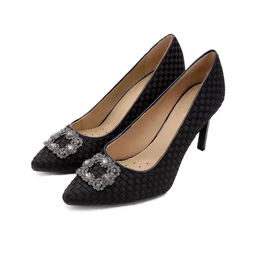 Giày Cao Gót Geox D FAVIOLA A WOVEN TEXT Màu Đen Size 38