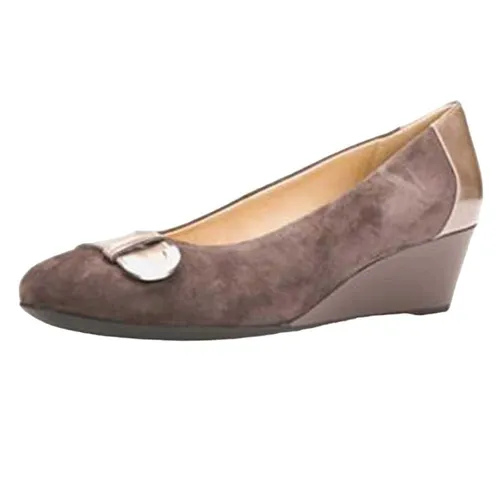 Giày Đế Xuồng Geox D FLORALIE A Da Lộn Màu Nâu Hạt Dẻ Size 38