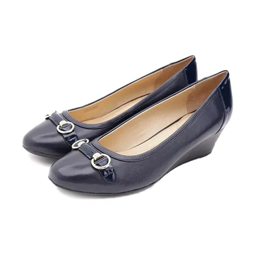 Giày Đế Xuồng Geox D FLORALIE C NAPPA+GBK PAT Màu Xanh Navy Size 38