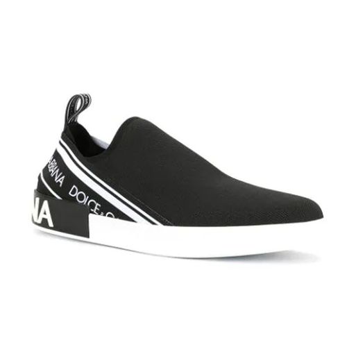 Giày Dolce & Gabbana D&G Black And White Portofino Slip-On Sneakers Màu Đen Size 41.5-4