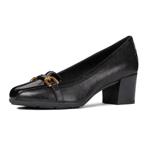 Giày Gót Vuông Geox D ANNYA M. C SHI.GOA+SYN.PAT Màu Đen Size 38