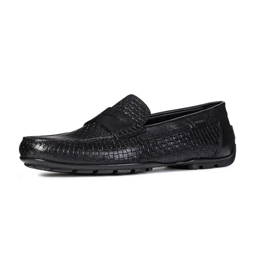 Giày Lười Da Nam Geox U MONER 2FIT A WOV.PR.BU+BUF Màu Đen Size 43