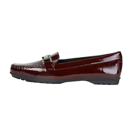 Giày Lười Nữ Geox D Elidia C - Naplack Lea Màu Đỏ Mận Size 38