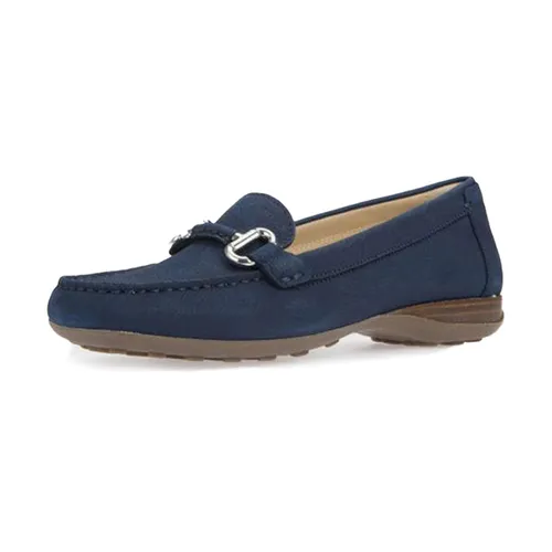 Giày Mọi Nữ Geox D EUXO D NBK GOAT LEA Màu Xanh Đậm Size 38