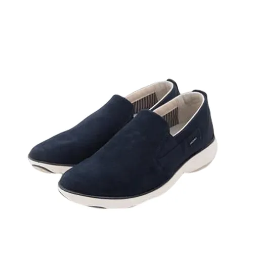 Giày Slip On Nam Geox U NEBULA E SUEDE+TEXTILE Màu Xanh Navy Size 40