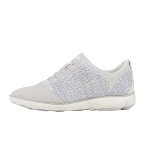 Giày Slip On Nữ Geox D NEBULA C KNITT.TEXT.+SUEDE Màu Trắng Đục Size 37