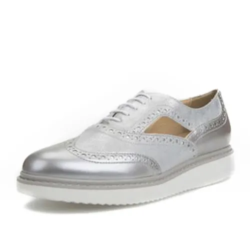 Giày Slip On Nữ Geox D THYMAR A BR.SY+PRL.PR.SY Màu Xám Sáng Size 35