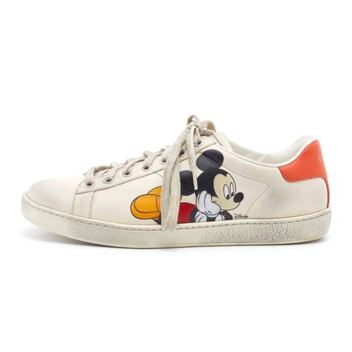 Giày Sneaker Gucci Disney Ivory Leather Ace Mickey Mouse Low Top Sneakers Màu Kem-2