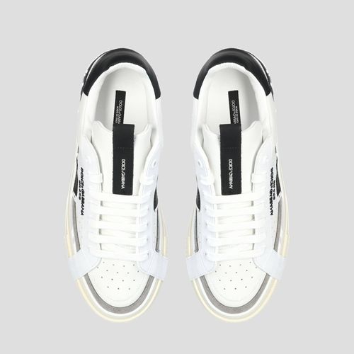 Giày Sneaker Nam Dolce & Gabbana D&G Custom 2.0 In White Leather CS1863 AO838 8B836 Màu Trắng Size 41-4