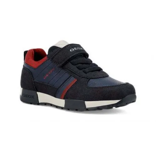 Giày Sneakers Bé Trai GEOX J Alfier B. A - Tumb.Sy+Sy.Sue Màu Xanh Phối Đỏ Size 37