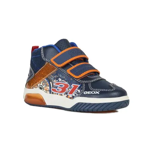 Giày Sneakers Bé Trai GEOX J Inek B. A - Geobuck+Text Màu Xanh Navy Phối Cam Size 32