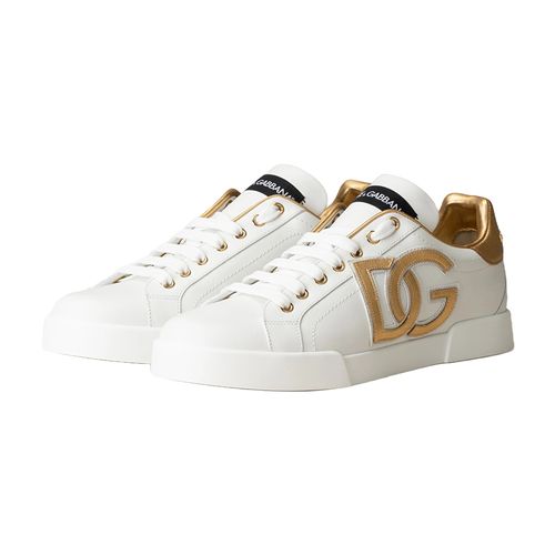Giày Sneakers Dolce & Gabbana D&G Logo Sneakers in Calf Leather CK1545 AD780 89662 Màu Trắng Size 40