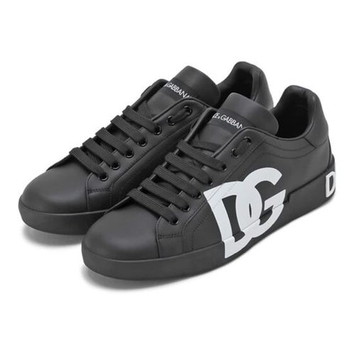 Giày Sneakers Dolce & Gabbana D&G Portofino Nappa Leather CS1772 AC330 8B956 Màu Đen Size 41.5