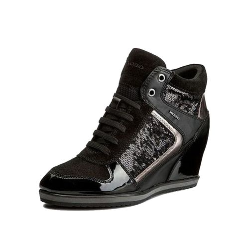 Giày Sneakers Geox D ILLUSION B PAILETTES+GBK Đế Xuồng Màu Đen Size 35
