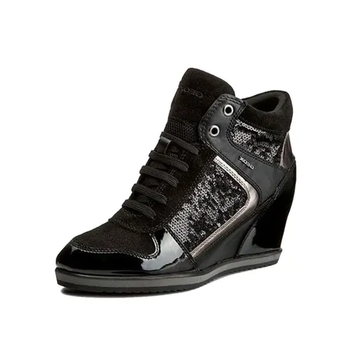 Giày Sneakers Geox D ILLUSION B PAILETTES+GBK Đế Xuồng Màu Đen Size 38