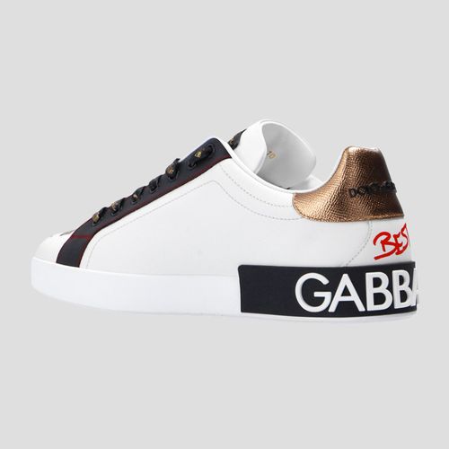 Giày Sneakers Nam Dolce & Gabbana D&G 'Portofino' White With Logo CS1570 AZ268 HWF57 Màu Trắng-3