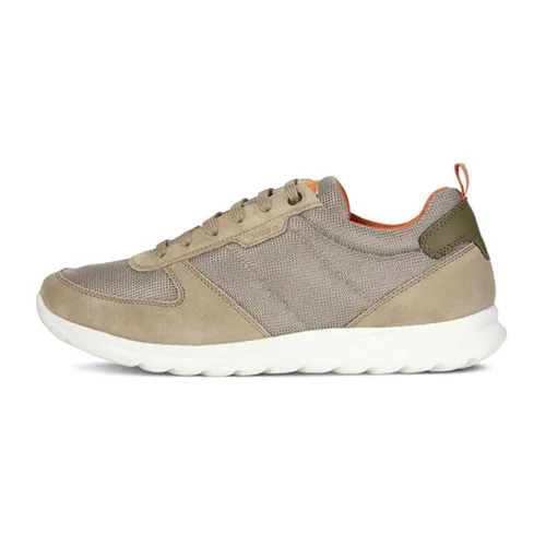 Giày Sneakers Nam Geox U DAMIAN A SUEDE+MESH Màu Nâu Nhạt Size 40