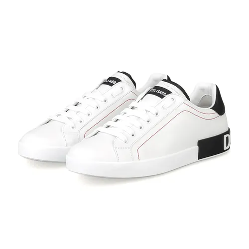 Giày Thể Thao Dolce & Gabbana D&G Calfskin Nappa Portofino Sneakers Màu Trắng Size 8.5