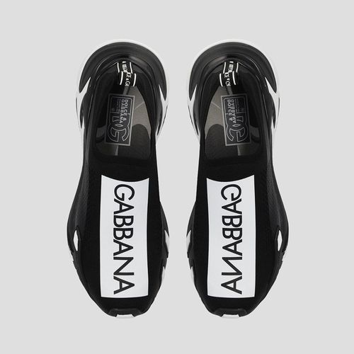 Giày Thể Thao Nam Dolce & Gabbana D&G Black With White Logo Printed CS2172 AH414 8S597 Màu Đen-5