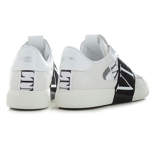 Giày Thể Thao Nam Valentino Slip-On Calfskin VL7N Sneaker With Band Màu Trắng Đen-2