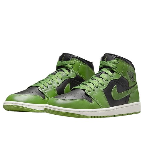 Giày Thể Thao Nike Jordan 1 Mid Black Sail Altitude Green Heather SE BQ6472-031 Màu Xanh Green Size 42.5