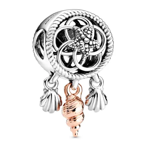 Hạt Vòng Charm Pandora Openwork Seashell Dreamcatcher Charm 788944C00 Màu Bạc