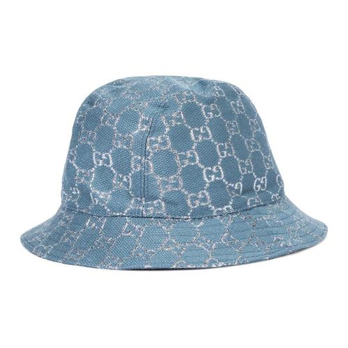 Mũ Gucci GG Lame Bucket Hat Màu Xanh Nhạt-3
