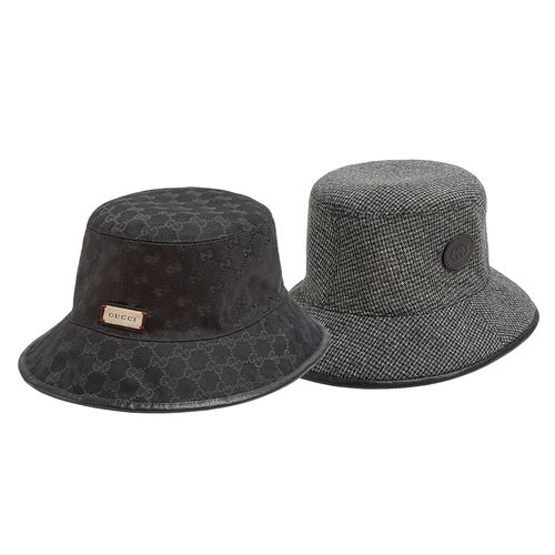 Mũ Gucci Reversible GG Supreme Bucket Hat Đội 2 Mặt ( Ghi- Đen)-1