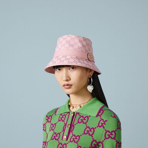 Mũ Nữ Gucci GG Canvas Bucket Hat Pink 748476 4HG62 5872 Màu Hồng Size M-4