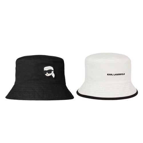 Mũ Karl Lagerfeld  K/Ikonik Reversible Bucket Hat 230M340499800 Hai Mặt Đảo Ngược Màu Đen Trắng-1