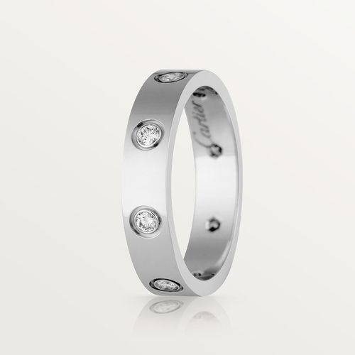 Nhẫn Nữ Cartier Love Wedding Band 8 Diamonds B4050600 Màu Vàng Trắng (Chế Tác)-3