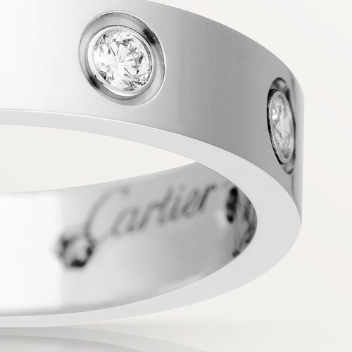 Nhẫn Nữ Cartier Love Wedding Band 8 Diamonds B4050600 Màu Vàng Trắng (Chế Tác)-4