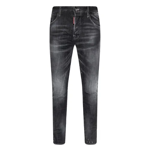 Thời trang Đen Quần jeans Có sẵn - Quần Jean Nam Dsquared2 Black Distressed Dáng Skater S71LB1088 S30357 900 Màu Đen - Vua Hàng Hiệu
