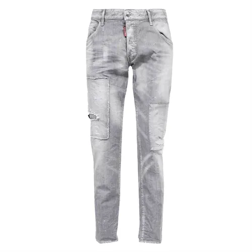 DSquared2 Xám Quần jeans - Quần Jean Nam Dsquared2 Grey Wash Dáng Skater S71LB1095 S30260 852 Màu Xám - Vua Hàng Hiệu