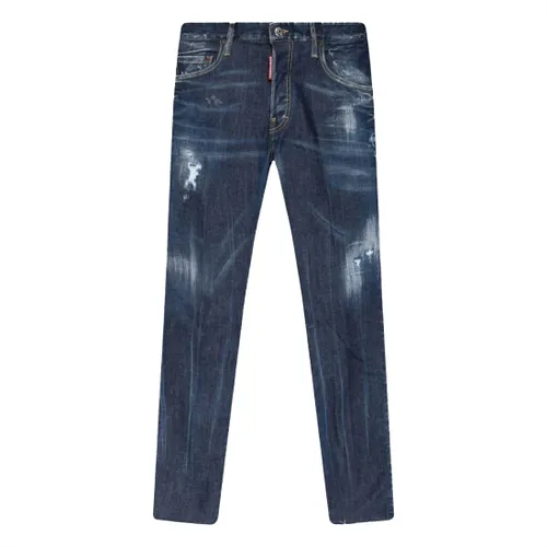 DSquared2 Xanh đậm - Quần Jean Nam Dsquared2 Navy Distressed Dáng Skater S71LB1099 S30789 470 Màu Xanh Đậm Size 50 - Vua Hàng Hiệu