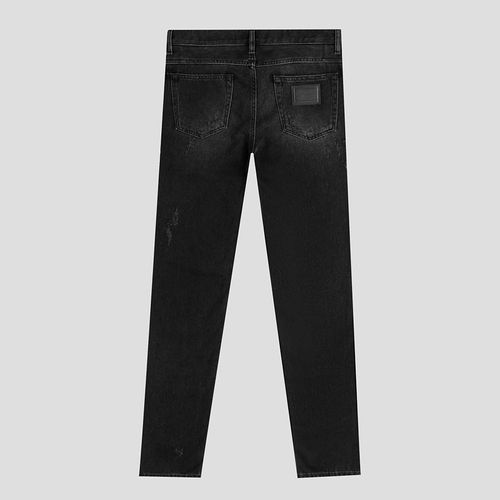 Quần Jeans Nam Dolce & Gabbana D&G Black Tag Leather Dáng Regular GYJCCD G8DL2 S9001 Màu Đen-1
