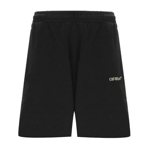 Quần Short Nam Off-White Black With Logo Print Knee Length OMCI006C99FLE006/1001 Màu Đen