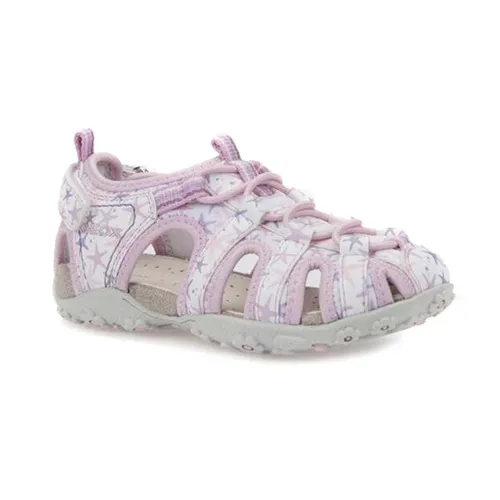 Sandals Bé Gái Geox J S.ROXANNE C PRINT.DBK+LYCR Màu Trắng Phối Hồng​ Size 31