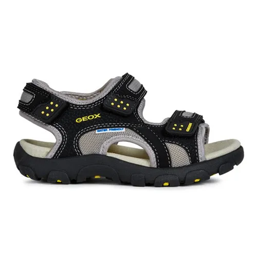 Sandals Bé Trai Geox J S.STRADA B MESH+PRINT.DBK Màu Đen Size 36
