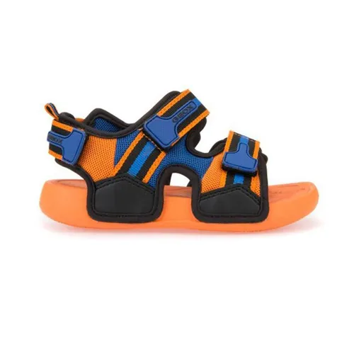 Sandals Bé Trai Geox J S.ULTRAK B. A MESH+GEOBUCK Màu Cam Phối Đen Size 34