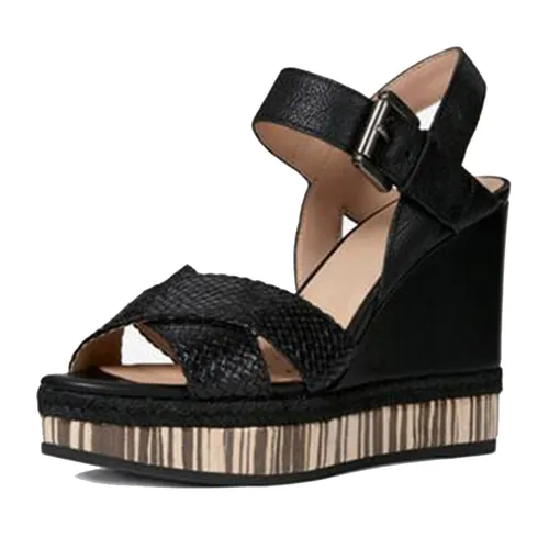 Sandals Đế Xuồng Geox D Yulimar C 12cm Màu Đen Size 38