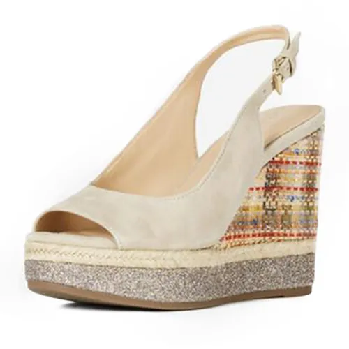 Sandals Đế Xuồng Geox Yulimar A D92CFA Màu Be Sáng Size 36