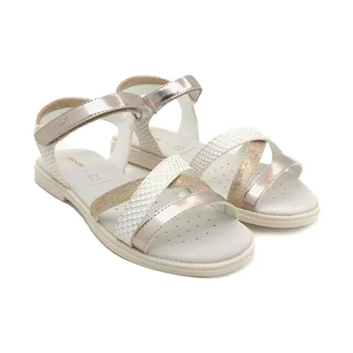 Giày Trắng bạc phối vàng đồng - Sandals Geox J JR SANDAL KARLY D PR.SY+MET.SY Màu Trắng Bạc Phối Vàng Đồng Size 35 - Vua Hàng Hiệu