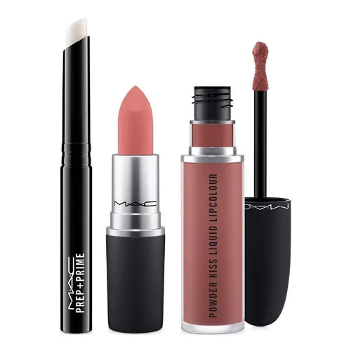 Son Môi - Set Son MAC Prep + Powder Kiss Lip Set Neutral Created For Macy's Full Size Set 3 Món - Vua Hàng Hiệu