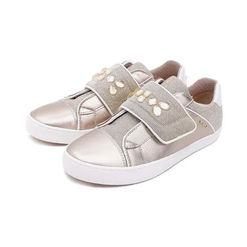 Sneakers Bé Gái Geox J KILWI G. G PRL.SY+GLI.TEXT Màu Vàng Ánh Nhũ Size 37