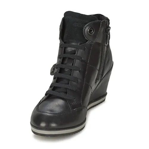 Giày Sneakers cao gót - Sneakers Cao Gót Geox D ILLUSION A SMO.LEA + SYNT.LEA Màu Đen Size 35 - Vua Hàng Hiệu