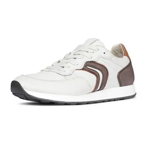 Sneakers Nam Geox U VINCIT C SMO.LEA Màu Trắng Phối Nâu Size 41