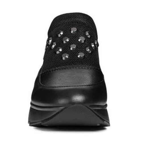 Sneakers Nữ Geox D GENDRY A NAPPA+GEOBUCK Đính Đinh Tán Màu Đen Size 37-3